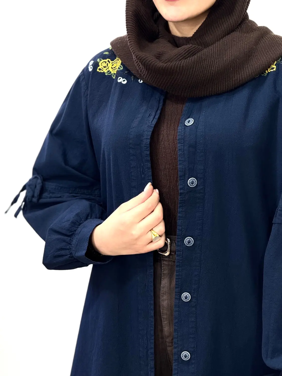 مانتو لینن گلدوزی لاله